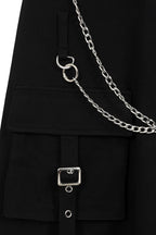 Gothic Cargo Skirt Black Zip Off Punk Style Banned