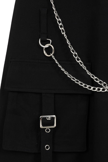 Gothic Cargo Skirt Black Zip Off Punk Style Banned