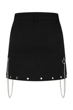 Gothic Cargo Skirt Black Zip Off Punk Style Banned