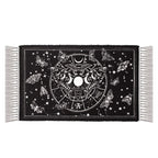 Lunar Moth Rug Gothic Cotton Moon Phase Decor