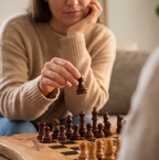 Handcrafted Olive Wood Chess Set – Premium Flat Wooden Chess Board in Red & Black (Multiple Sizes Available)