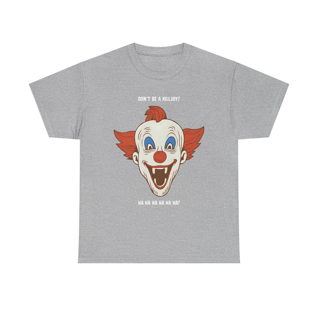 Killjoy Clown Novelty Printed T-Shirt 100% Cotton Retro Halloween Tee Sport Grey