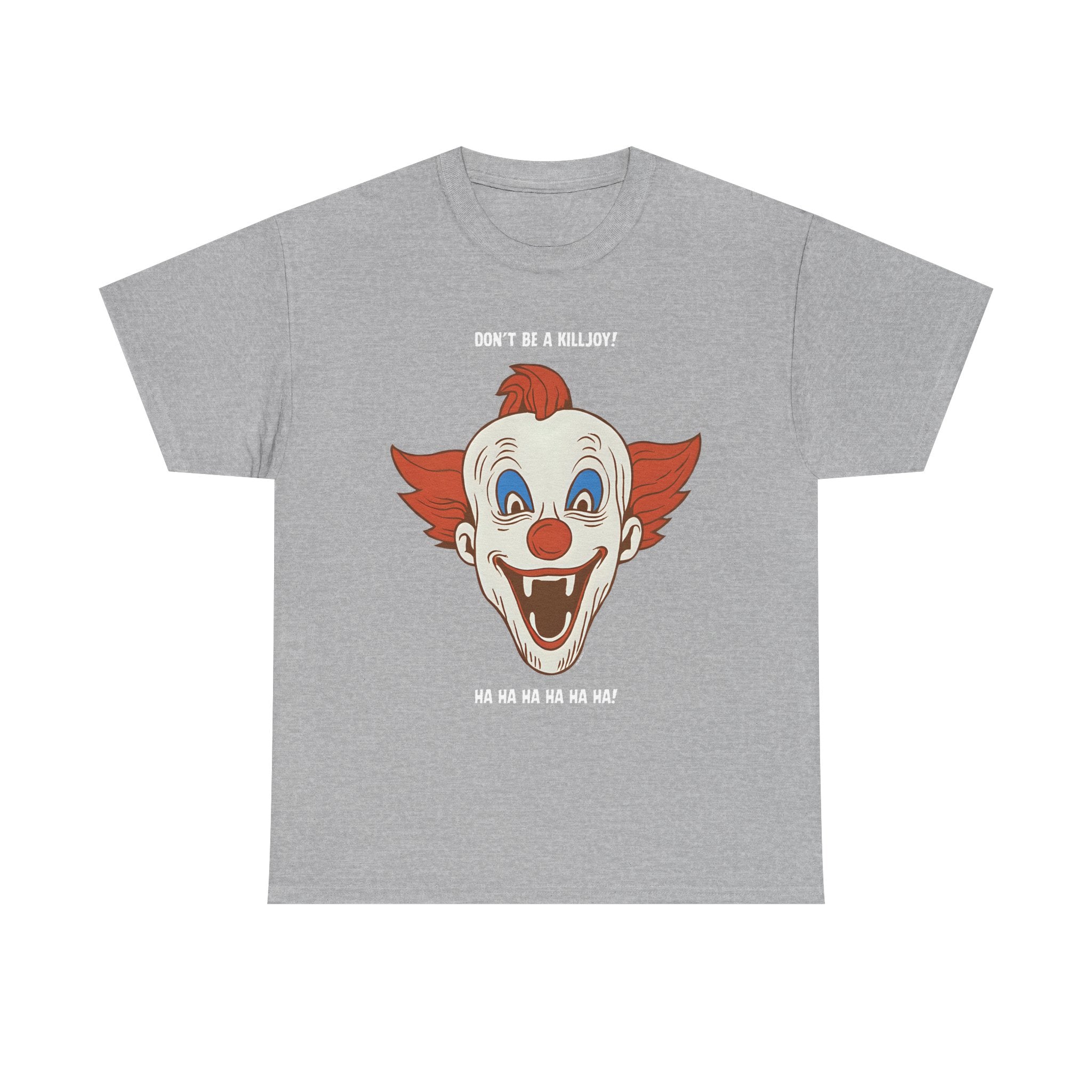 Killjoy Clown Novelty Printed T-Shirt 100% Cotton Retro Halloween Tee Sport Grey