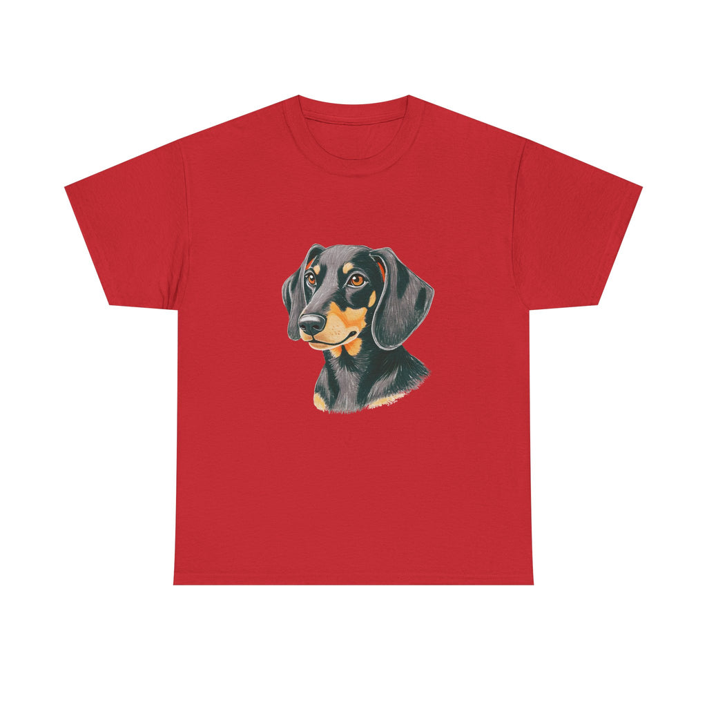 Dachsund Sausage Dog Printed T-Shirt 100% Cotton Novelty Cute Dog Tee Gift Red