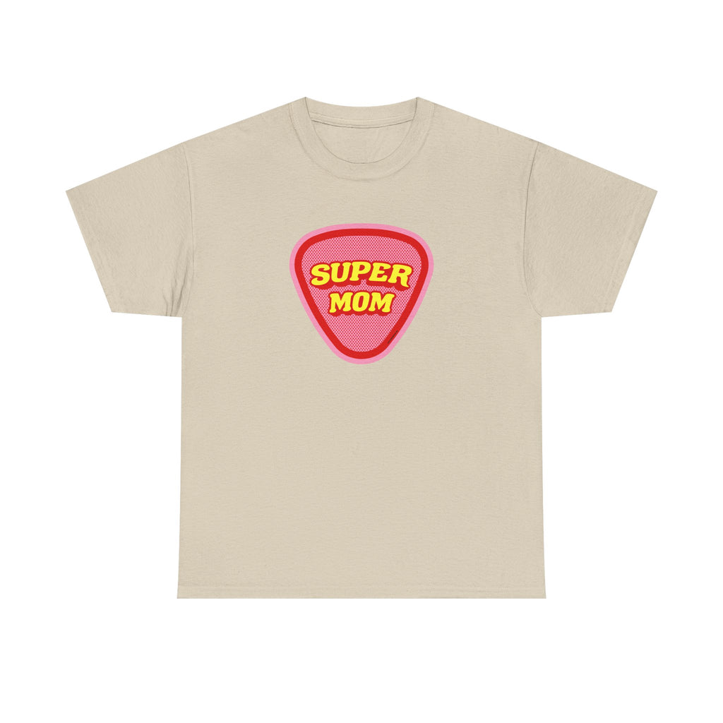 Super Mom Printed T-Shirt 100% Cotton Novelty Mum Mom Tee Birthday Mother's Day Gift Sand