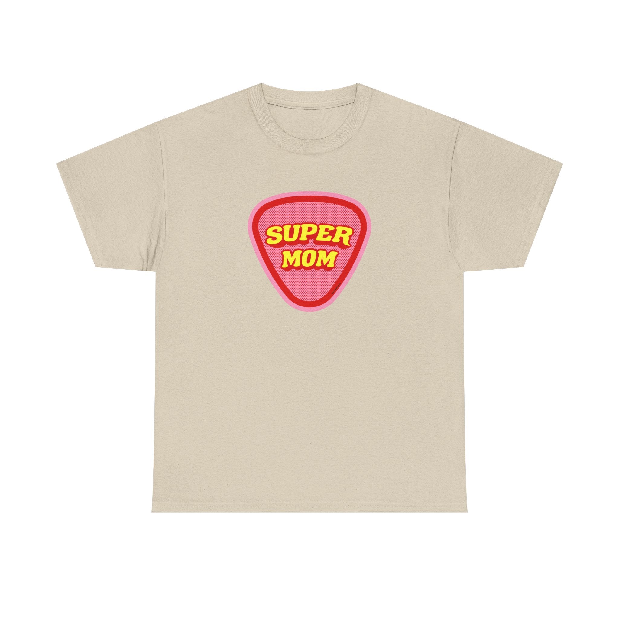 Super Mom Printed T-Shirt 100% Cotton Novelty Mum Mom Tee Birthday Mother's Day Gift Sand