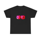 Neon Dice Printed T-Shirt 100% Cotton Lucky Dice Casino Tee Gift Black