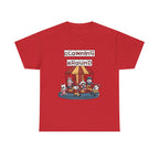 Clowning Around Novelty Printed T-Shirt 100% Cotton Weird Clown Merry Go Round Halloween Tee Red