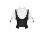 Dark in Love Court-Style Black & White Lace Blouse