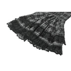 Dark in Love Ida Punk Grey Tartan Metal Studded Dress