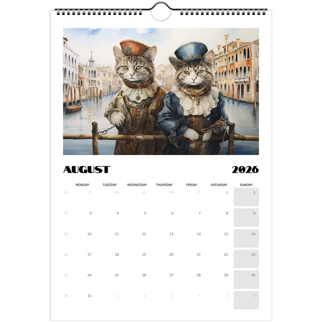 🐾 Venetian Cats 2026 Wall Calendar – A Year of Feline Magic in Venice
