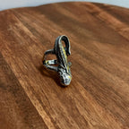Gothic Lizard Finger Ring Silver Tone - Size U