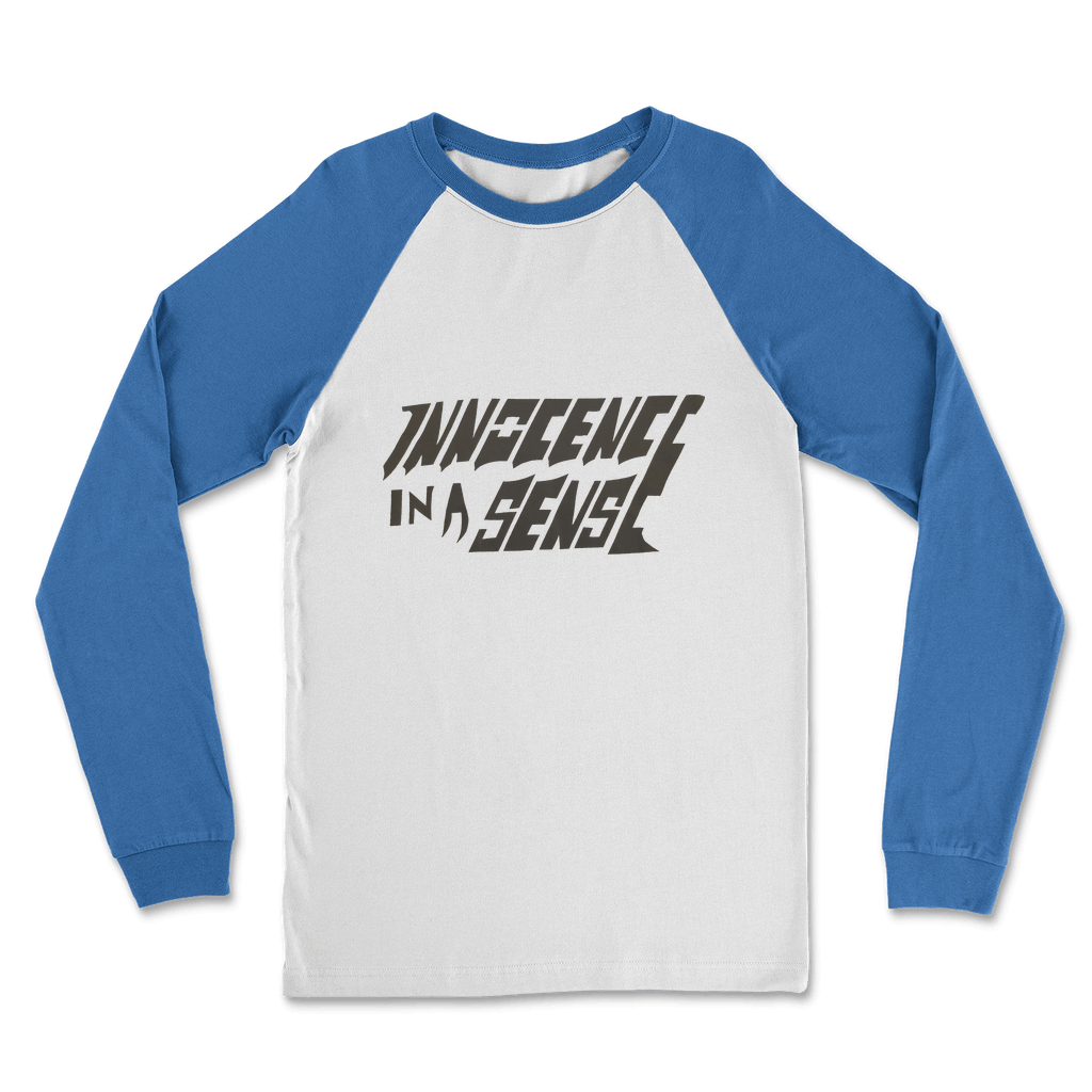 Innocence Women's Classic Raglan Long Sleeve Shirt White Royal Blue Unisex