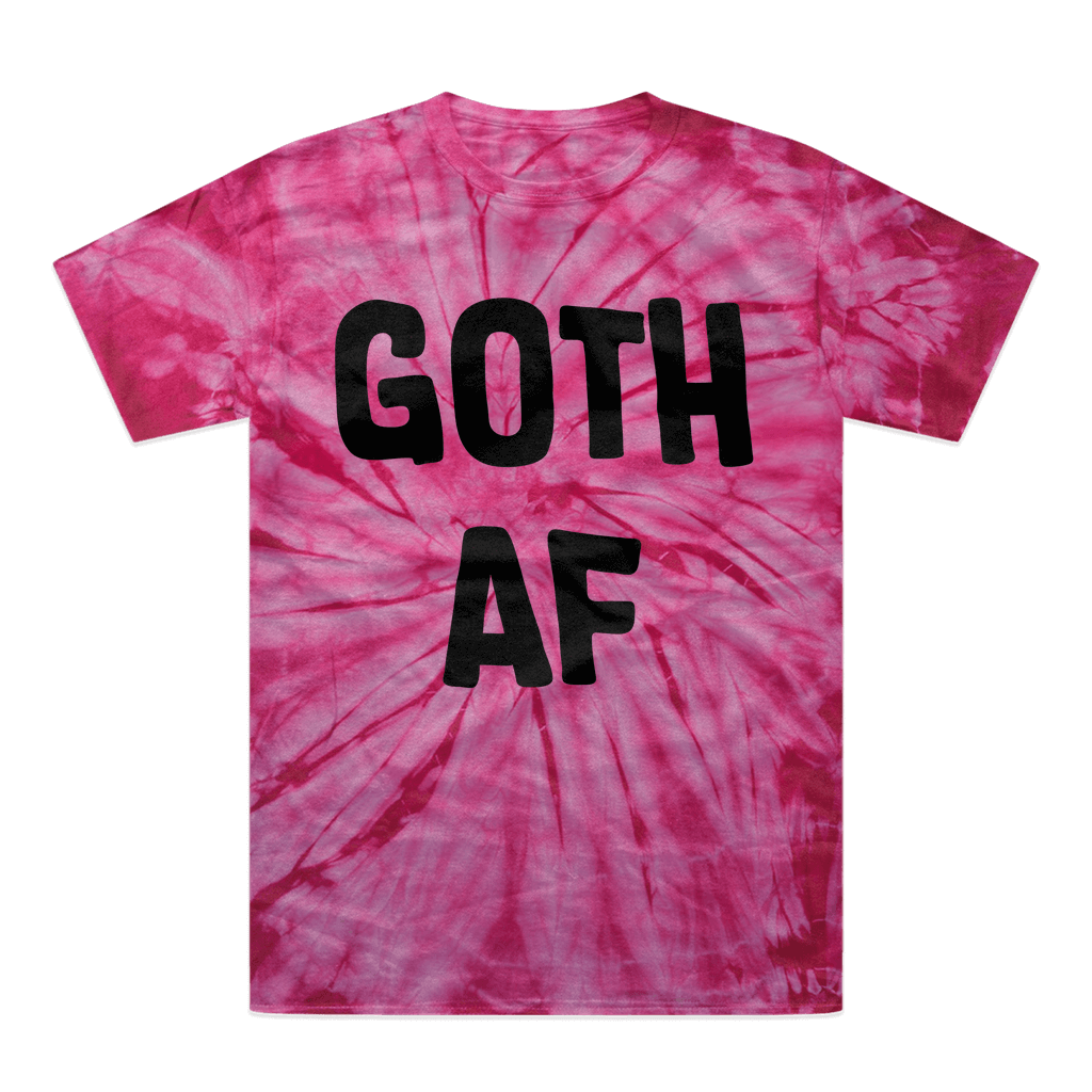 Goth AF Tonal Spider Tie-Dye T-Shirt Pink Unisex