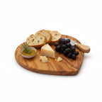Handmade Olive Wood Heart Shaped Cutting Board | Romantic Gift Cheese & Serving Board | Natural Grain | 20 cm · 25 cm · 30 cm