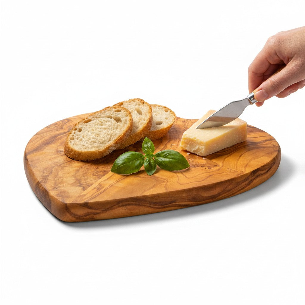 Handmade Olive Wood Heart Shaped Cutting Board | Romantic Gift Cheese & Serving Board | Natural Grain | 20 cm · 25 cm · 30 cm