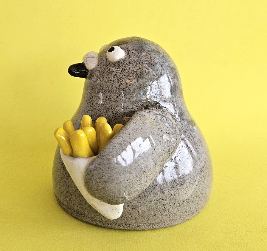 Bryce with The Fries - Novelty Ceramic Pigeon Ornament