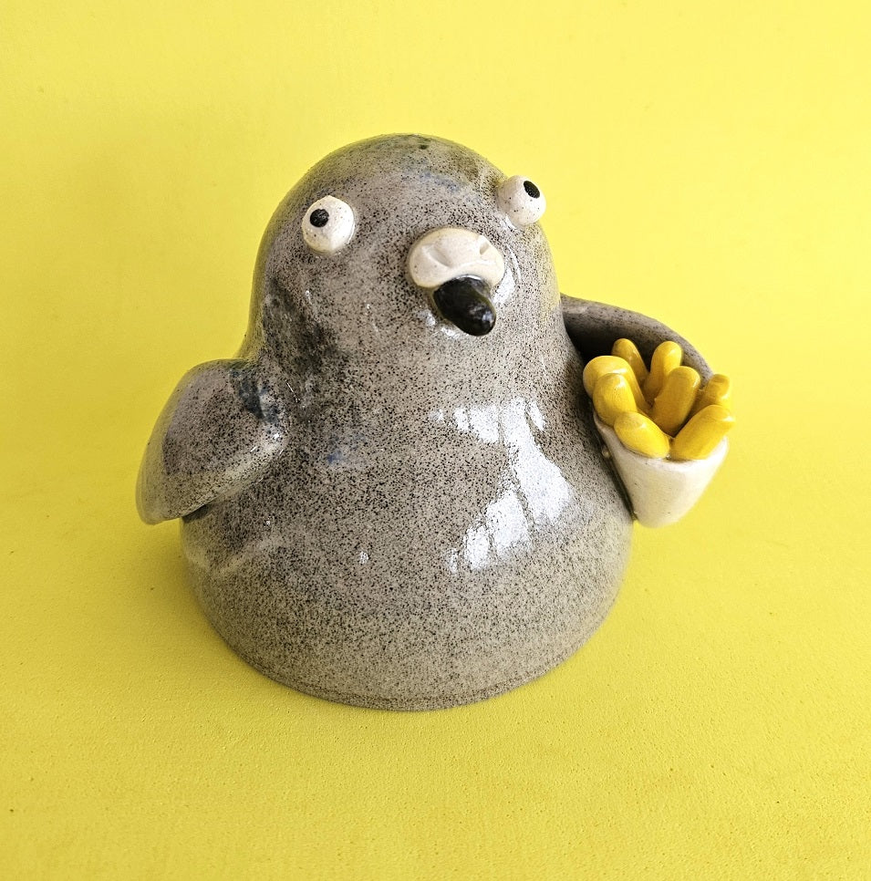 Bryce with The Fries - Novelty Ceramic Pigeon Ornament