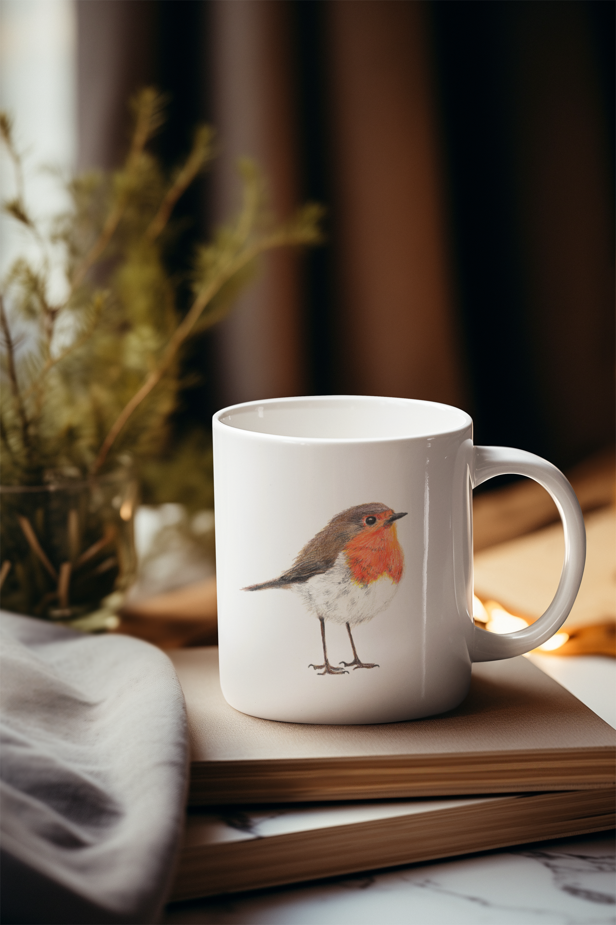 Robin Bird Mug – Ceramic Wildlife Coffee Cup 11oz