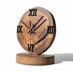 Handcrafted Wood Desk Clock | Luxury Live Edge Mantle Statement Clock
