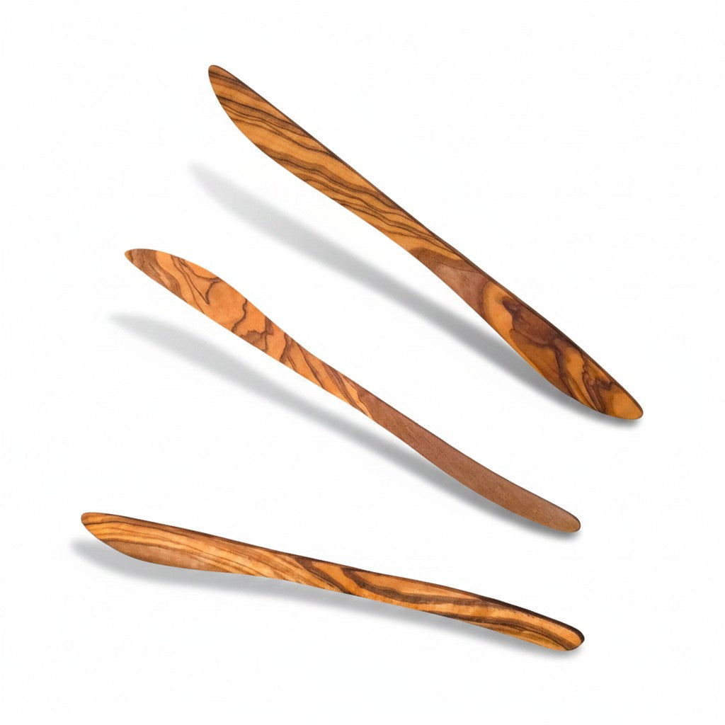 Handcrafted 20 cm Olive Wood Butter Knife & Spreader