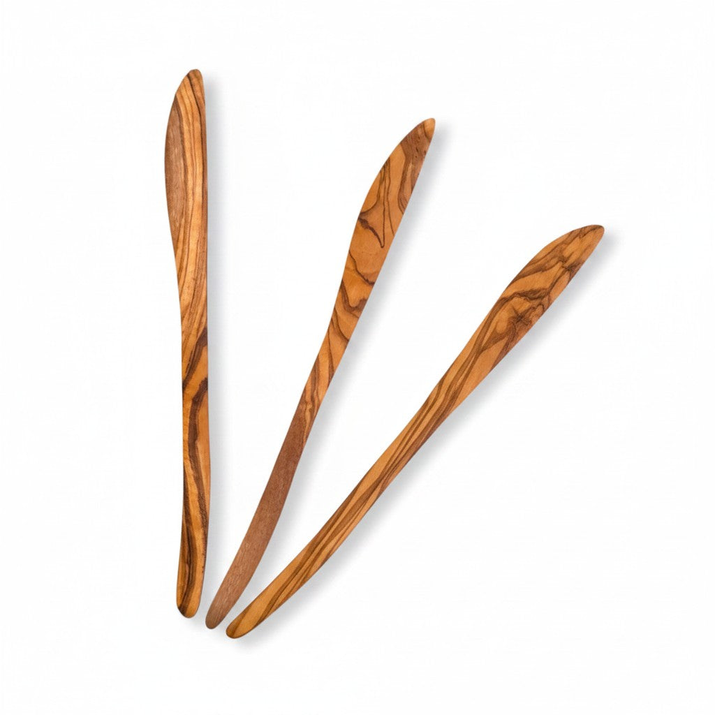 Handcrafted 20 cm Olive Wood Butter Knife & Spreader