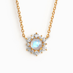 Rainbow Moonstone Necklace in 18k Gold Vermeil