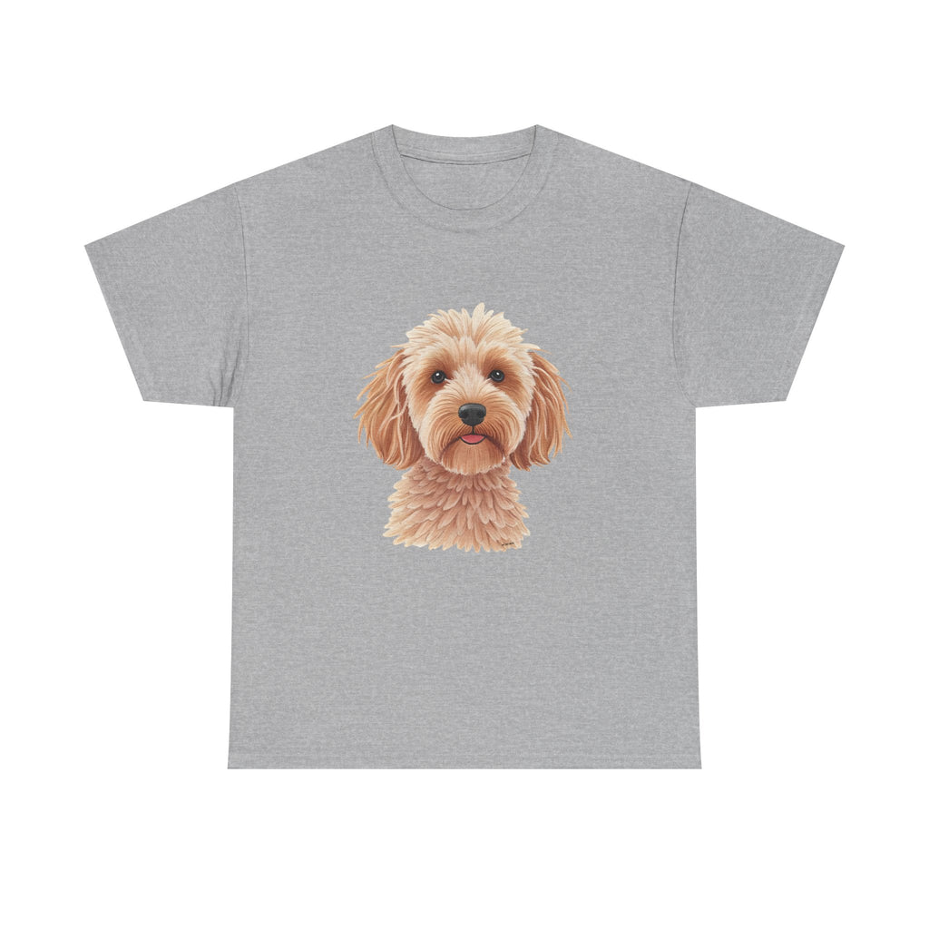 Light Cockapoo Printed T-Shirt 100% Cotton Novelty Cute Dog Tee Gift Sport Grey