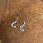 Moon Shell Charm Drop Earrings