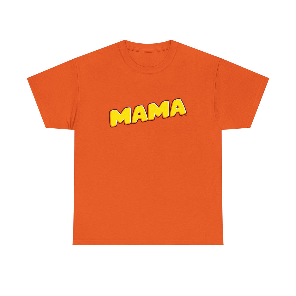Retro Mama Printed T-Shirt 100% Cotton Novelty Mum Mom Tee Birthday Mother's Day Gift Orange