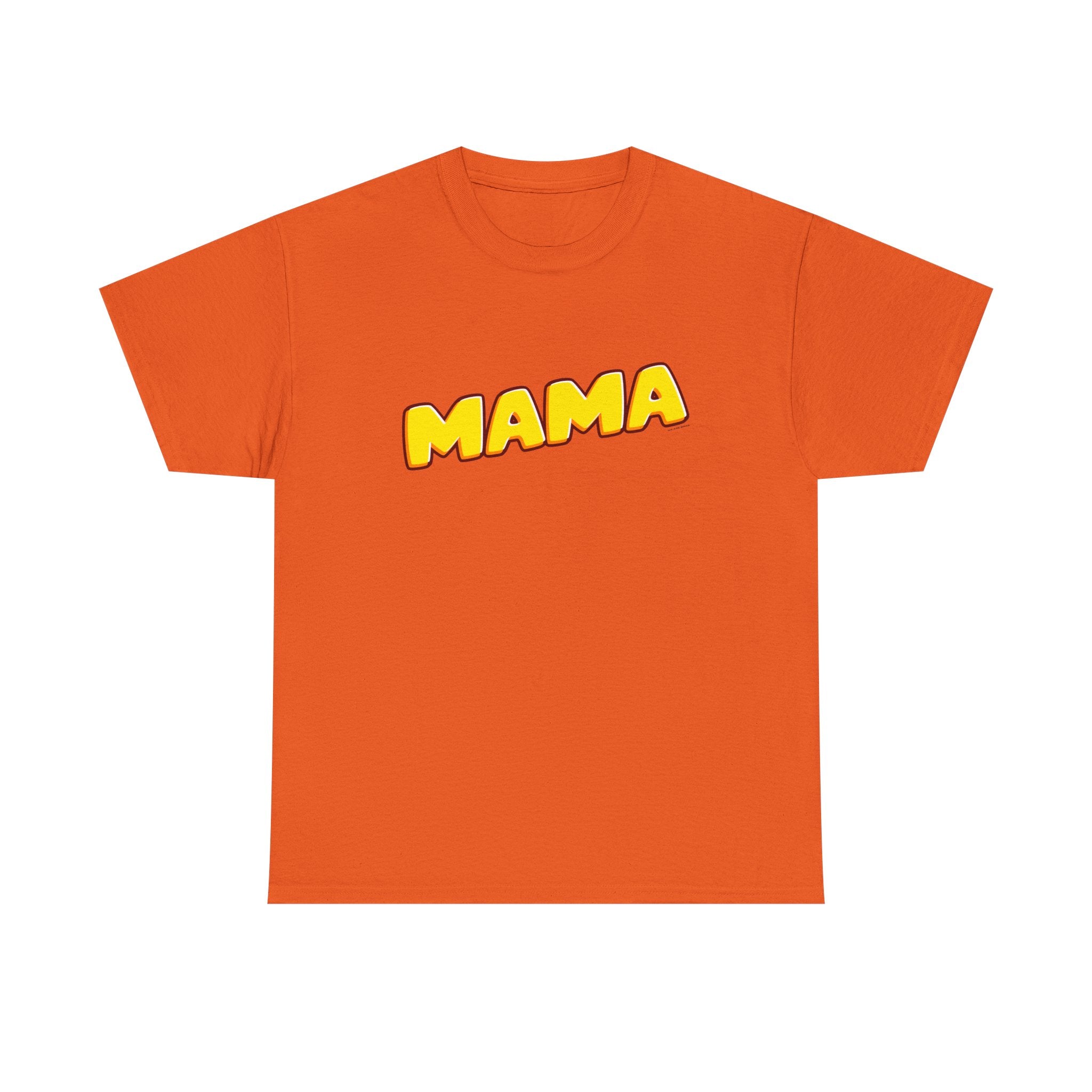 Retro Mama Printed T-Shirt 100% Cotton Novelty Mum Mom Tee Birthday Mother's Day Gift Orange
