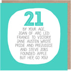 21st Birthday Card - By Your Age