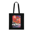 Fierce Anime Dragon Printed Cotton Tote Bag Reusable Shopping Bag Japanese Anime Art Gift One size Black