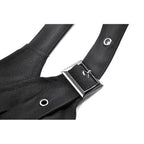 Dark in Love Evangeline Buckled Utility Crop Top in Black