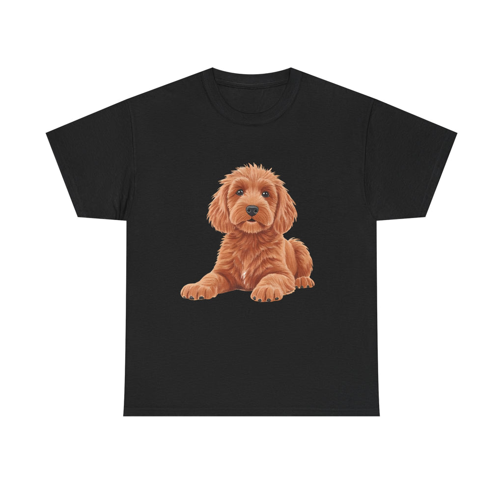 Brown Cockapoo Printed T-Shirt 100% Cotton Novelty Cute Dog Tee Gift Black
