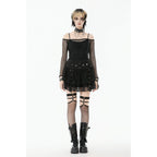 Dark in Love Lyra Fishnet Off-Shoulder Gothic Mesh Top