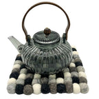 Square Felt Ball Placemat | Multi Grey