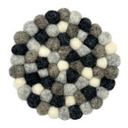 Round Felt Ball Coasters | Multi Grey | Set of 4