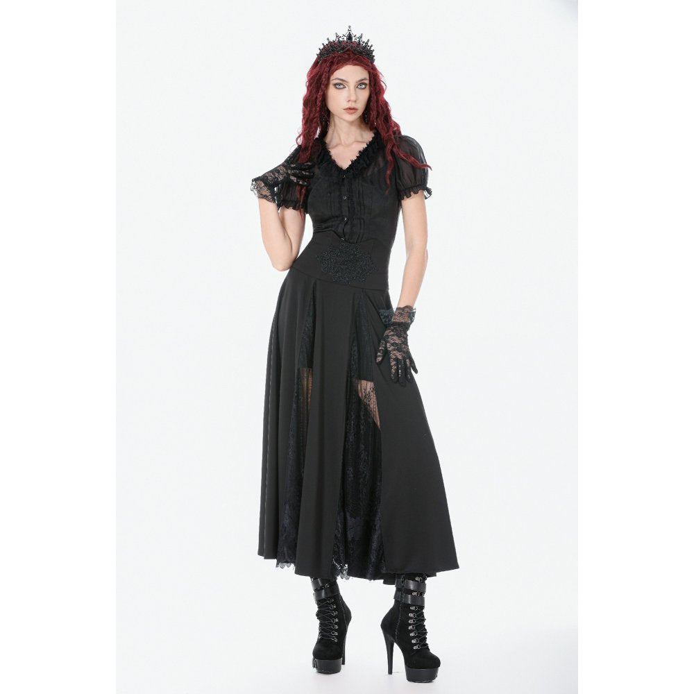 Dark in Love Elegant Gothic Long Skirt