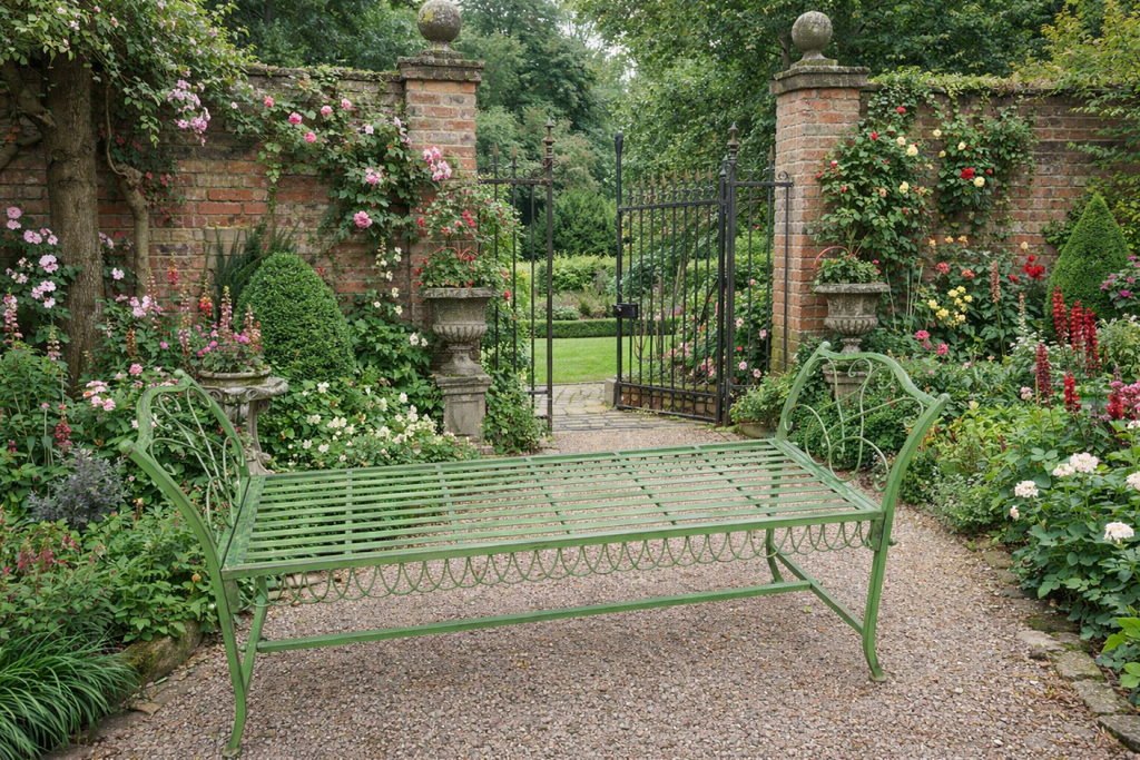 Antique Green Stool Bench