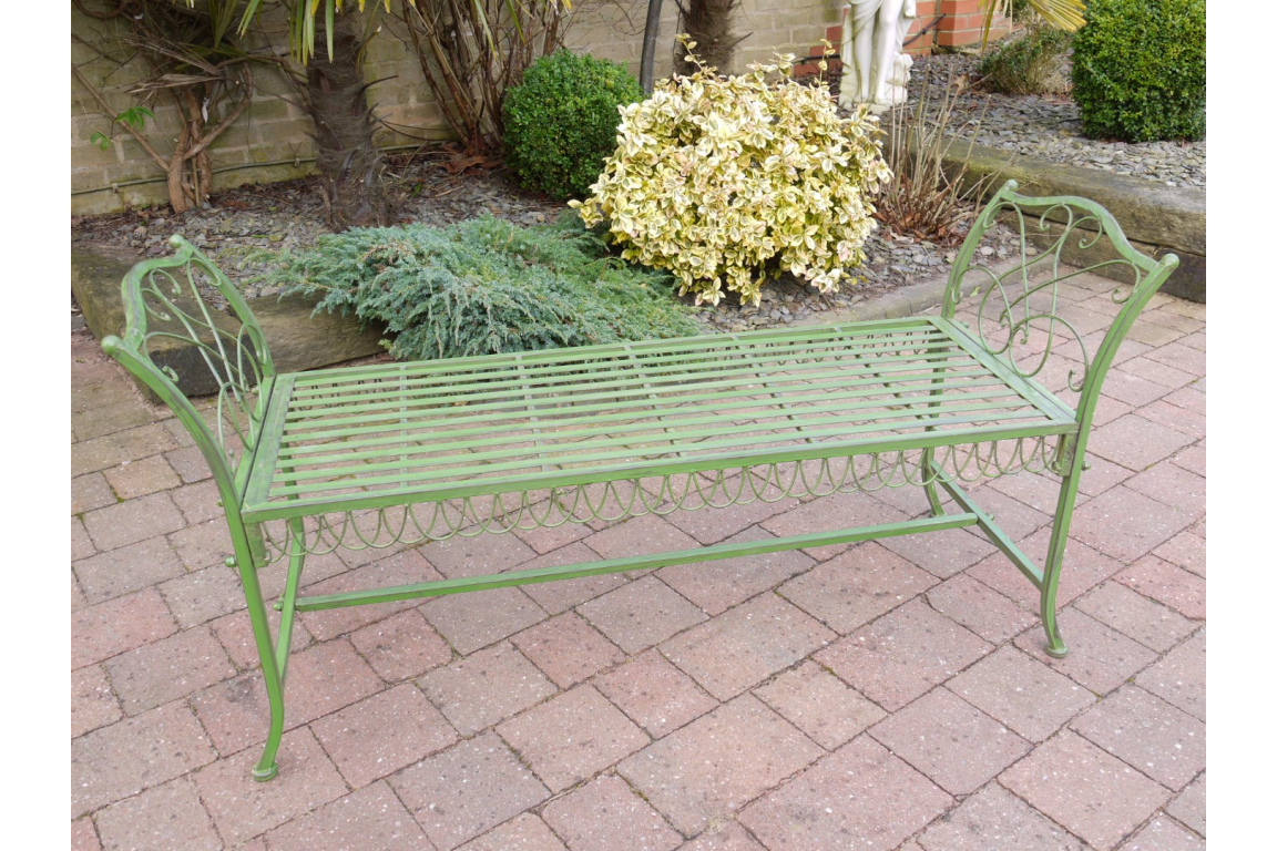 Antique Green Stool Bench