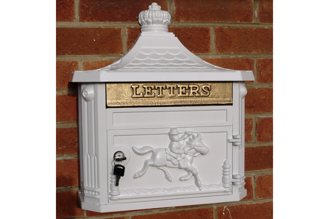 Aluminium Wall Post Box White