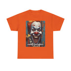 Happy Halloween Clown Novelty Printed T-Shirt 100% Cotton Scary Halloween Tee Orange