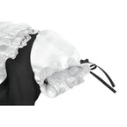 Dark in Love Court-Style Black & White Lace Blouse
