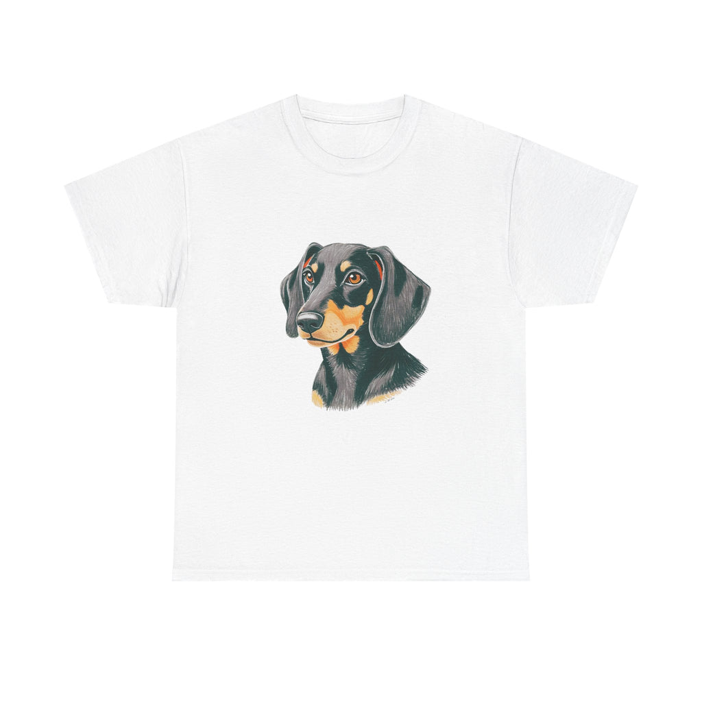 Dachsund Sausage Dog Printed T-Shirt 100% Cotton Novelty Cute Dog Tee Gift White