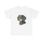 Dachsund Sausage Dog Printed T-Shirt 100% Cotton Novelty Cute Dog Tee Gift White