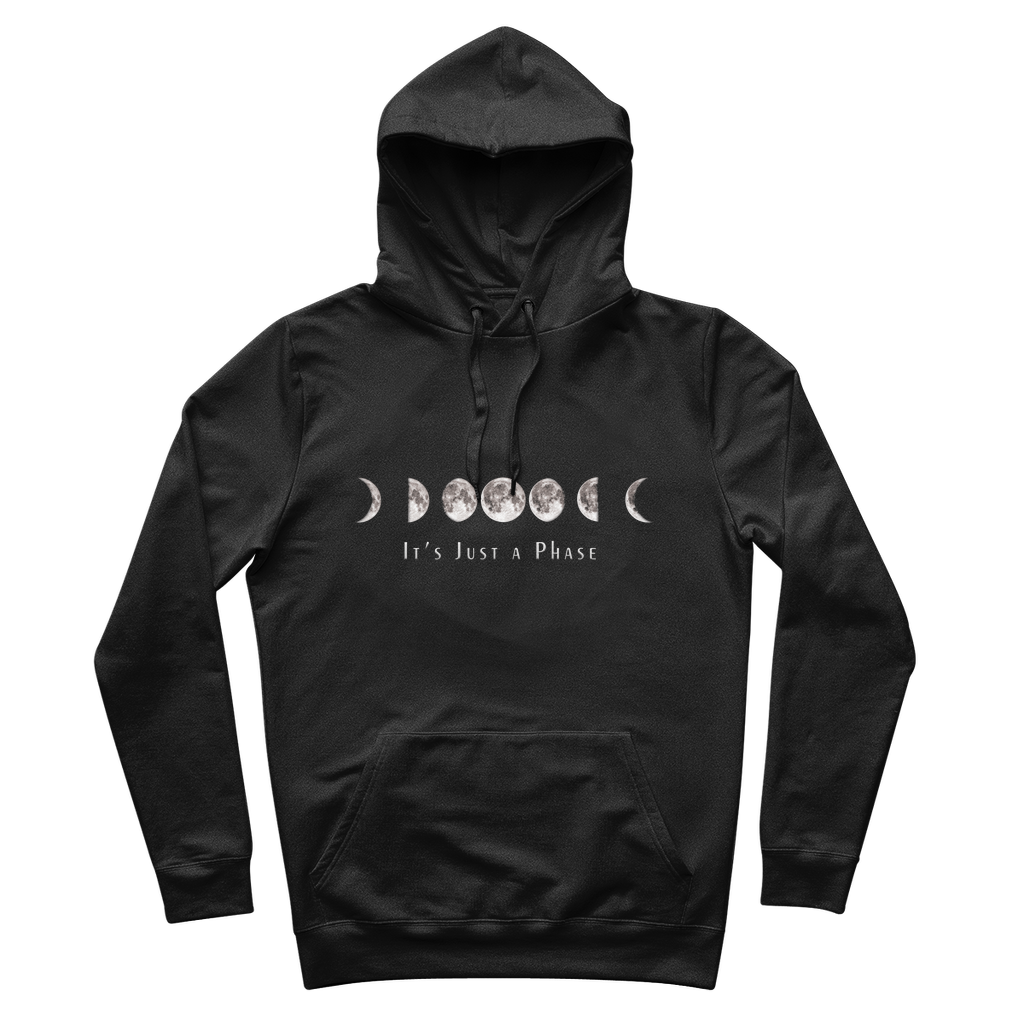 It's Just A Phase 100% Organic Cotton Hoodie Black