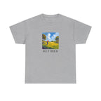 Retired Golf Printed T-Shirt 100% Cotton Novelty Grandad Retirement Golfer Tee Gift Sport Grey