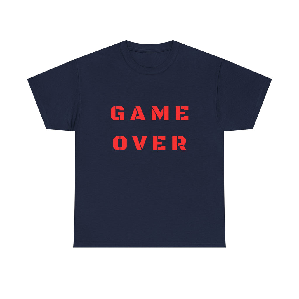 Game Over Printed T-Shirt 100% Cotton Novelty Gamer Tee Gift Navy
