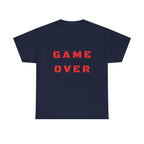 Game Over Printed T-Shirt 100% Cotton Novelty Gamer Tee Gift Navy